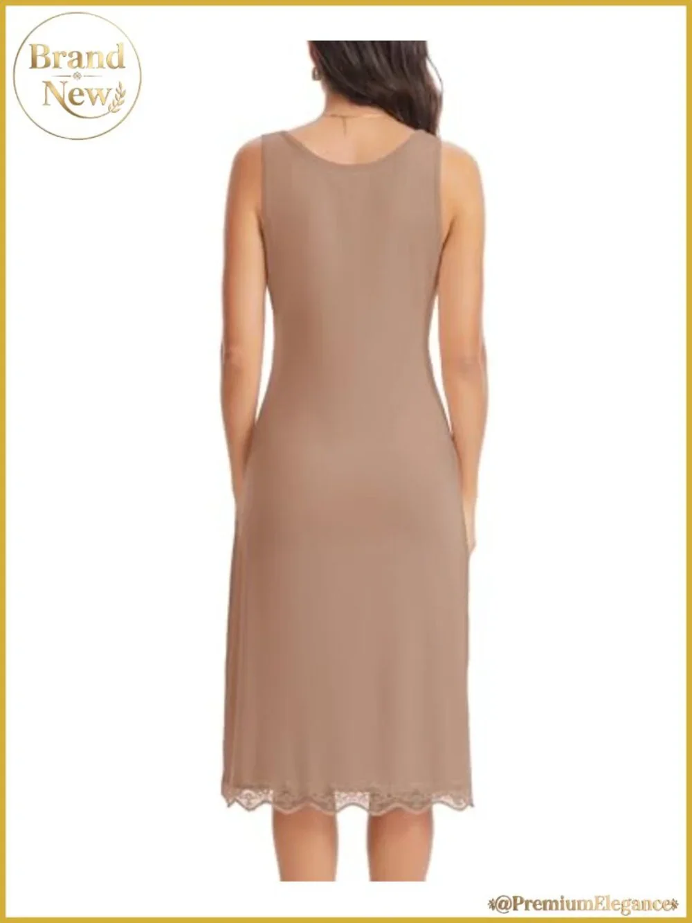 Women's Full Slip Dress with Lace Trim Modal Spandex S-3XL